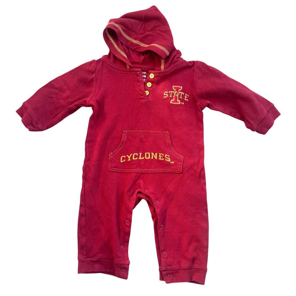Fast Asleep Iowa State Cyclones Toddler Hooded Romper One Piece 24M